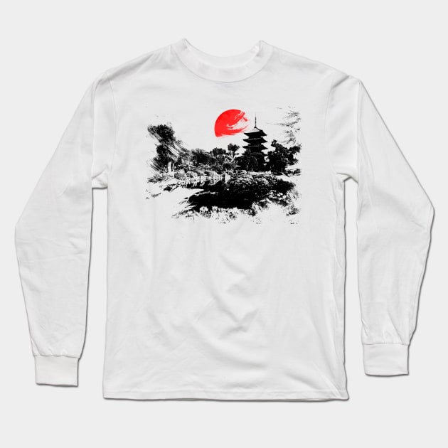 Kyoto Japan Long Sleeve T-Shirt by vivalarevolucio